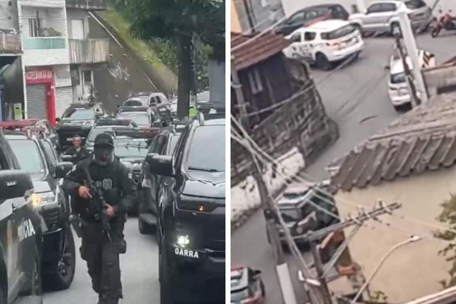 Morro do São Bento, em Santos, é alvo de operação com mais de 300 policiais militares; VÍDEO