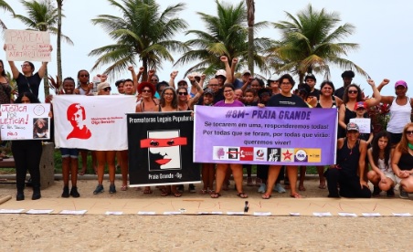 Movimentos sociais realizam ato na Câmara de Praia Grande contra feminicídios