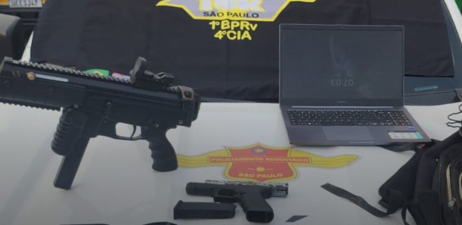 Submetralhadora é apreendida com assaltante de banco ligado ao PCC em Guarujá