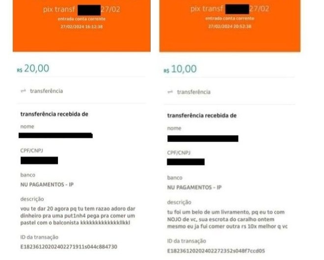 Homem é condenado a indenizar ex-namorada por ofensas em comprovantes de Pix em Santos