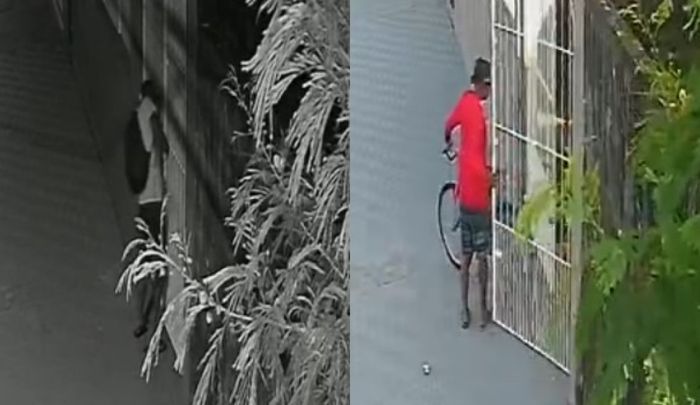 Homem invade mesma casa duas vezes em menos de 7 horas e furta três bicicletas; VÍDEO
