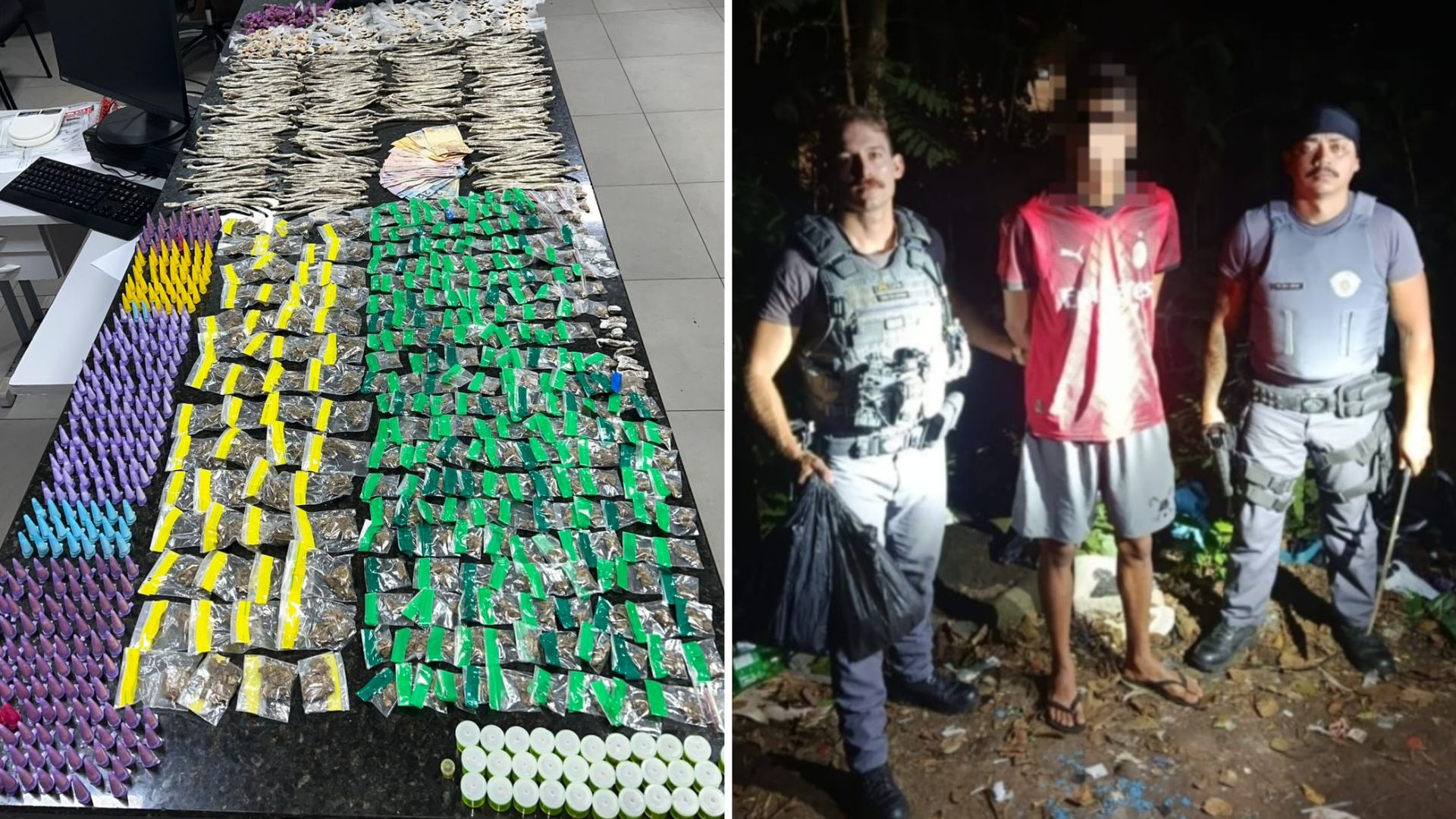 Adolescente é apreendido com mais de 800 porções de drogas em ponto de tráfico em Praia Grande