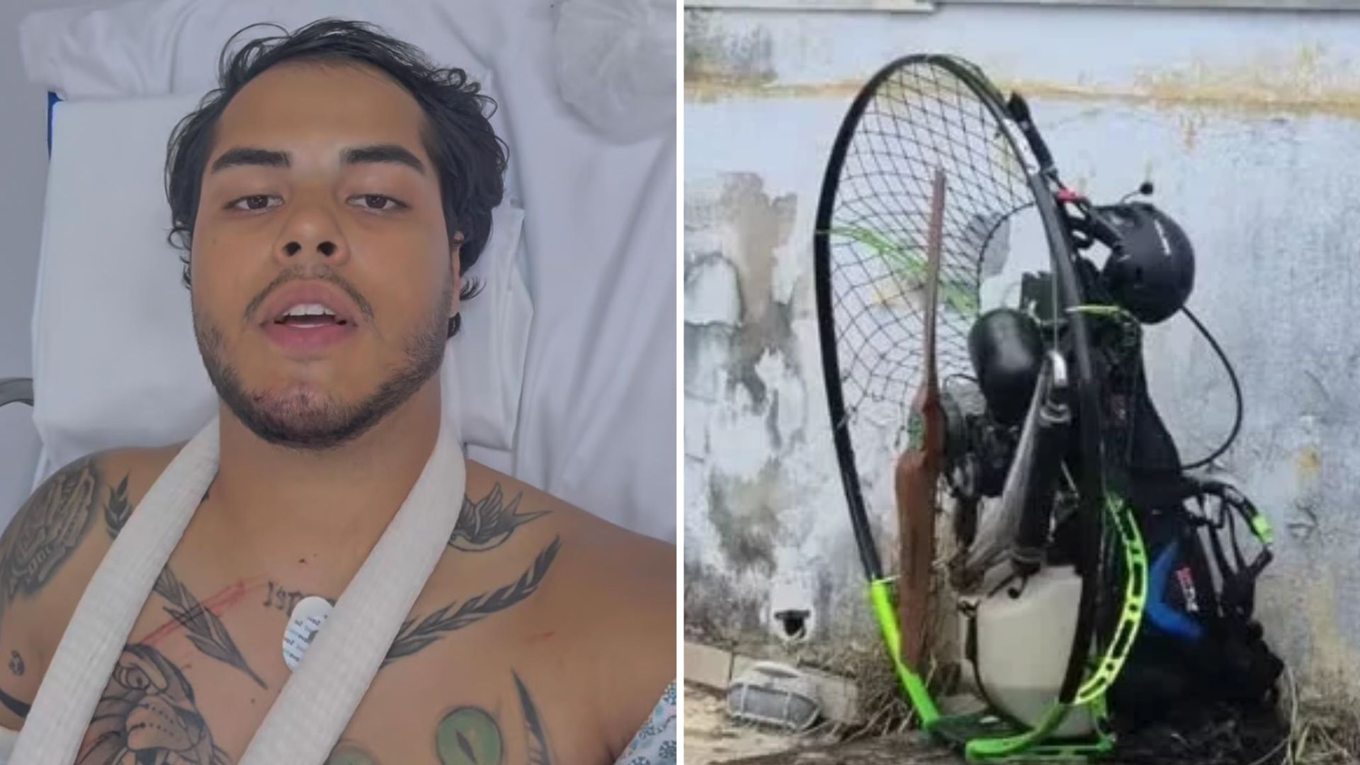 Piloto de paramotor é transferido para SP após queda causada por falha mecânica em Itanhaém: 