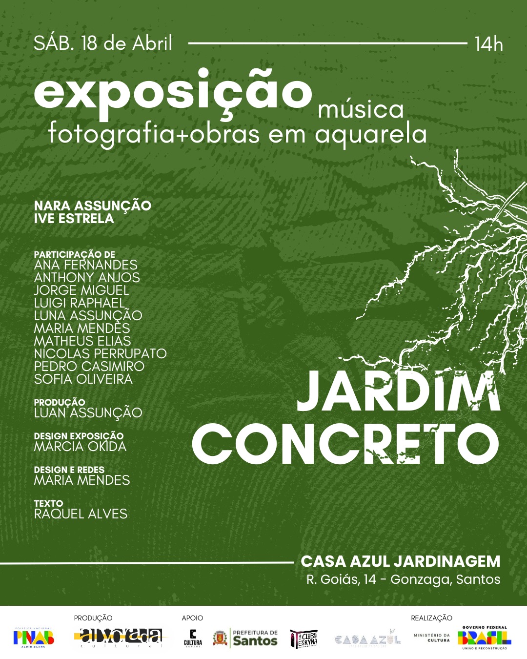 Exposição “Jardim Concreto” abre neste sábado (18), em Santos