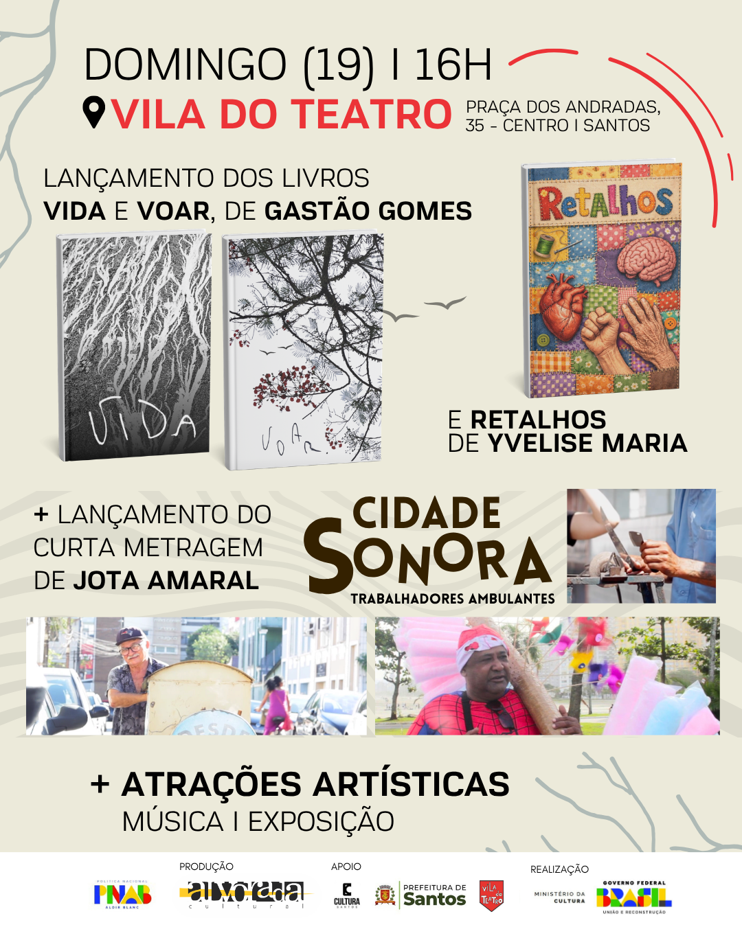 Lançamento de livros e mini doc destaca arte, memória e trabalho popular em Santos