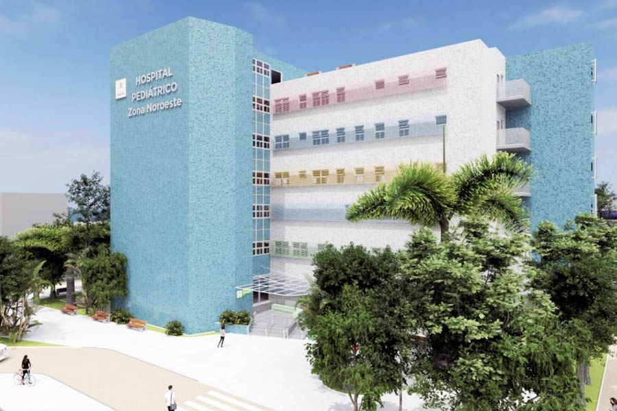 Complexo em obras na Zona Noroeste vai abrigar hospital pediátrico, escola e instalações esportivas