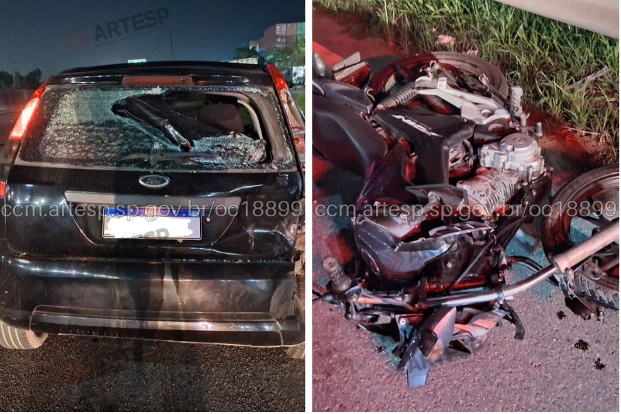 Motociclista morre após bater na traseira de carro em Vicente de Carvalho