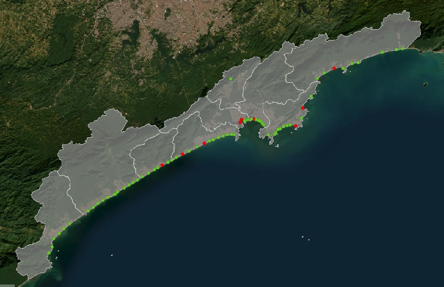 Baixada Santista registra oito praias impróprias para banho nesta semana