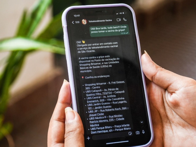 São Vicente lança WhatsApp para esclarecimento de dúvidas sobre vacinas
