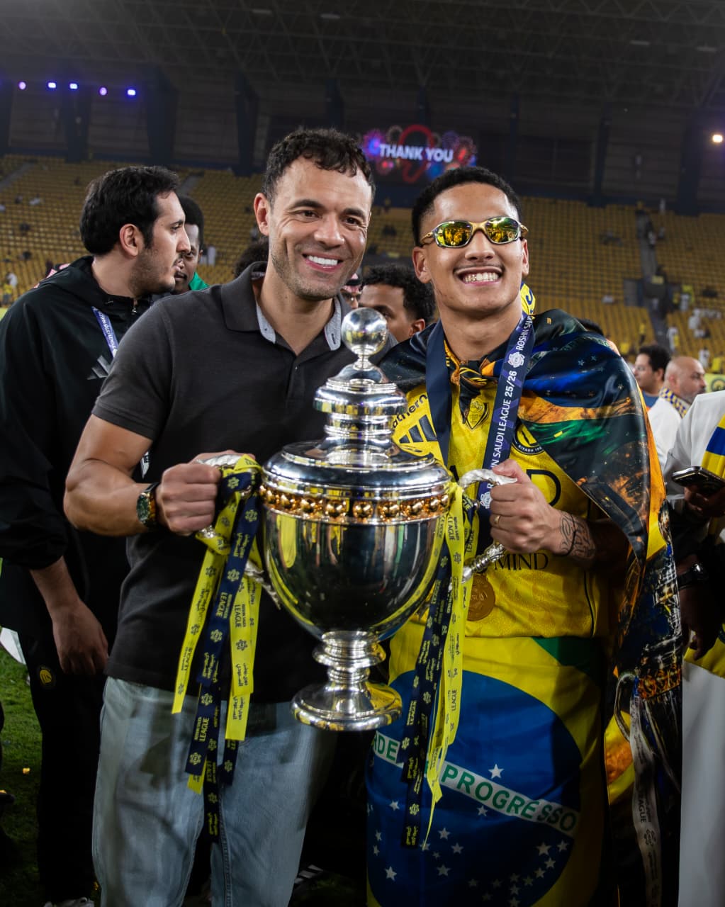 Com Al-Nassr, Ângelo celebra título do Campeonato Saudita