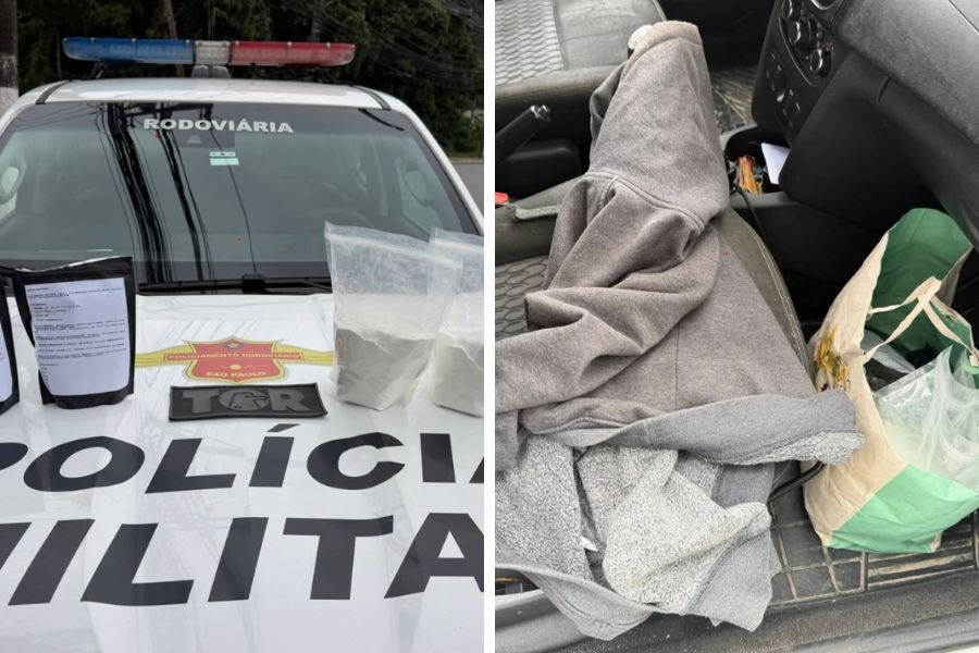 Motorista é preso com 5 kg de drogas dentro de carro na Via Expressa Sul, em Praia Grande