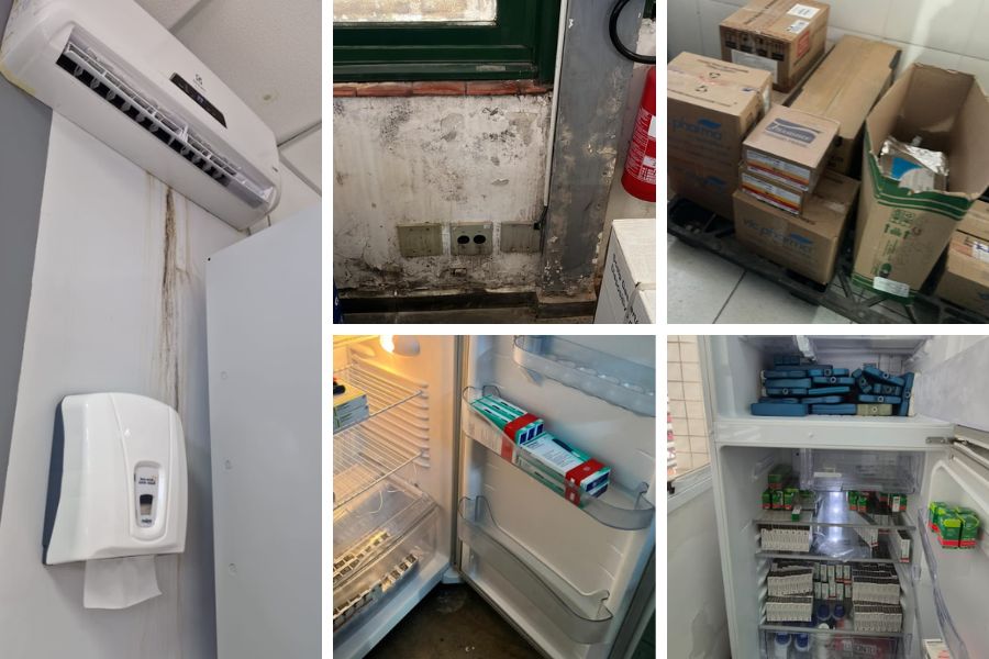 Fiscalização encontra infiltrações e medicamentos vencidos em almoxarifados de prefeituras
