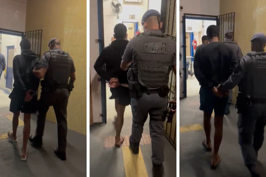 Três menores de idade são detidos após roubarem correntinha no Centro de Santos; VÍDEO