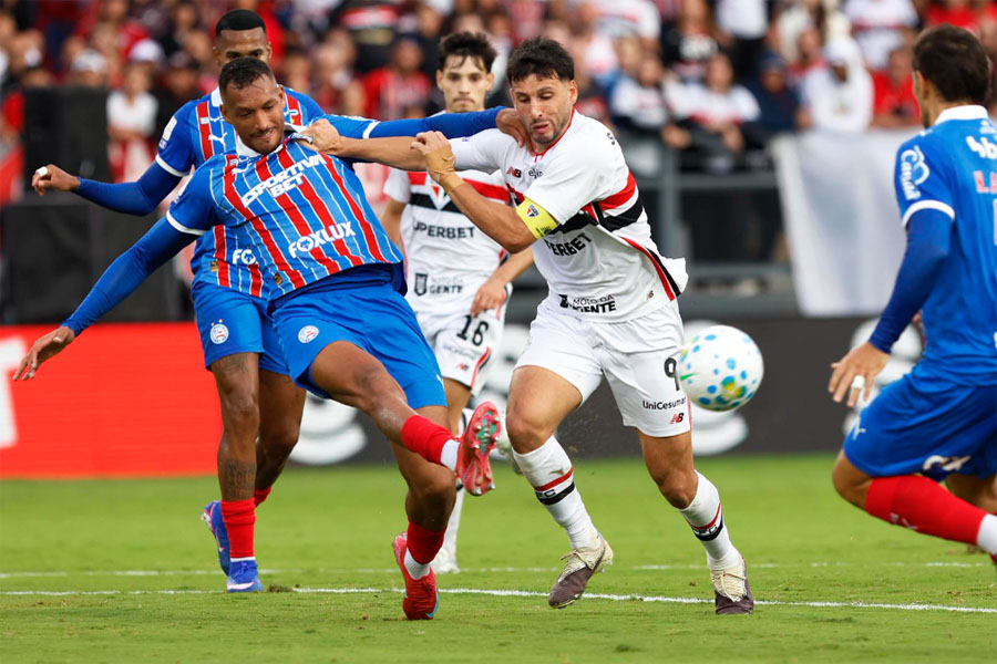 São Paulo sofre gol nos acréscimos do segundo tempo e cede empate ao Bahia