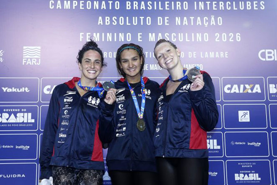 Natação Unisanta conquista cinco medalhas no segundo dia de finais do Troféu Maria Lenk 2026