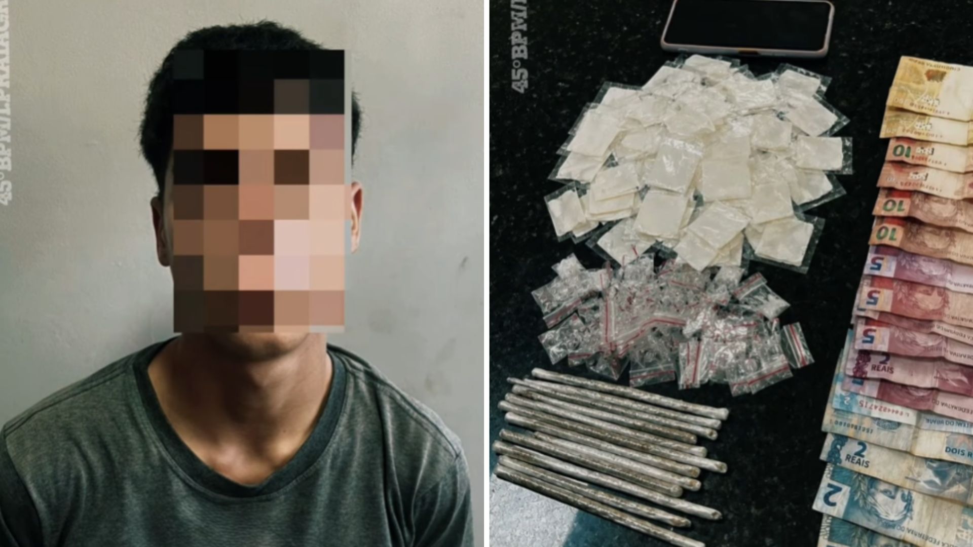 Homem é preso com drogas e tenta subornar policiais para escapar do flagrante em Praia Grande