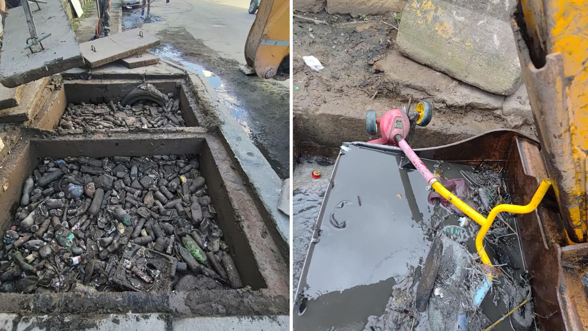 Operação remove 17 toneladas de detritos e até patinete da drenagem na Zona Noroeste de Santos