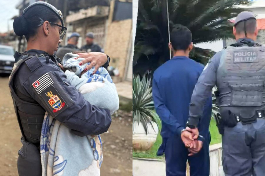 Pai é preso após ameaçar a vida do próprio filho, de apenas três meses, em Guarujá; VÍDEO