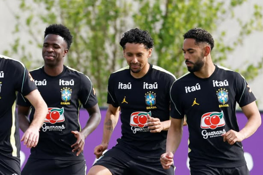 Com Magalhães, Martinelli e Marquinhos, Seleção Brasileira treina sem Neymar em campo
