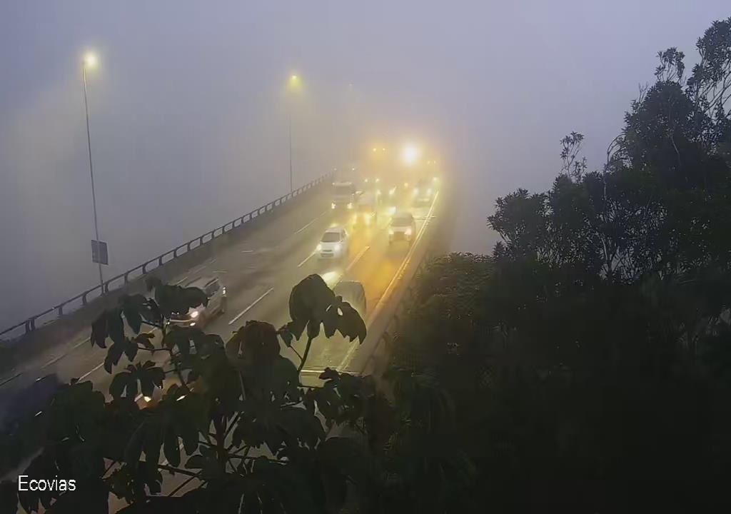 Neblina, comboio e panes em carretas provocam lentidão no Sistema Anchieta-Imigrantes